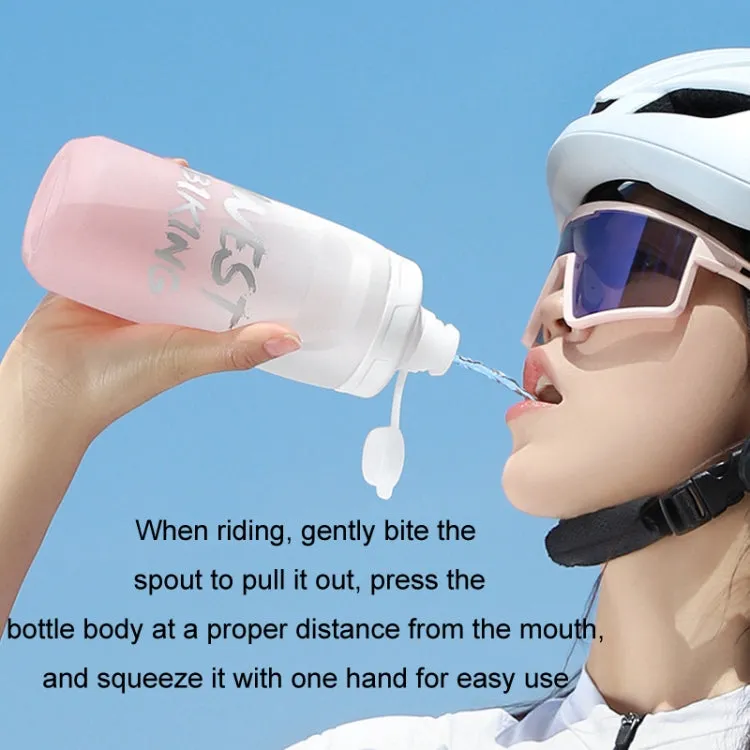 WEST BIKING 620ML Bicycle Water Bottle Portable Outdoor Cycling Water Cup, Color: Green Pink Gradient