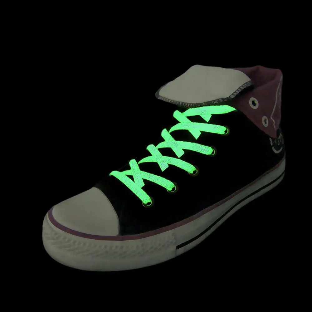 WFJ Glow In The Dark Shoe Laces 47  (120cm) Luminous All Sports Thick Flat