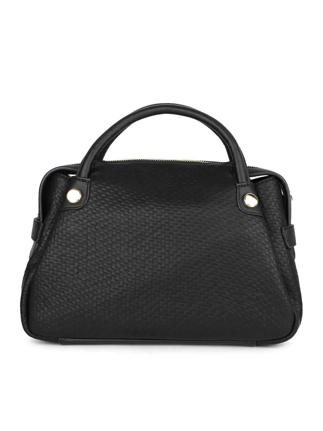 Women Black Textured Shoulder Bag