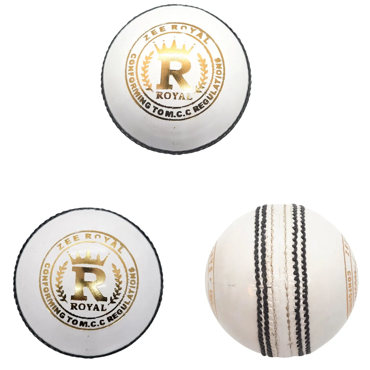 Zee Sports Cricket Ball Royal 7-Star White